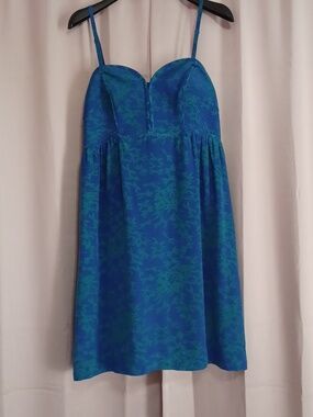 Anthropologie Maple Silk Sundress Sweetheart Neck Smocked Bodice Pockets